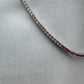 Silver Rainbow Tennis Necklace 3mm 45cm