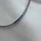 Silver Rainbow Tennis Necklace 3mm 45cm