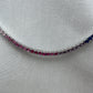 Silver Rainbow Tennis Necklace 3mm 45cm