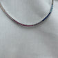 Silver Rainbow Tennis Necklace 3mm 45cm