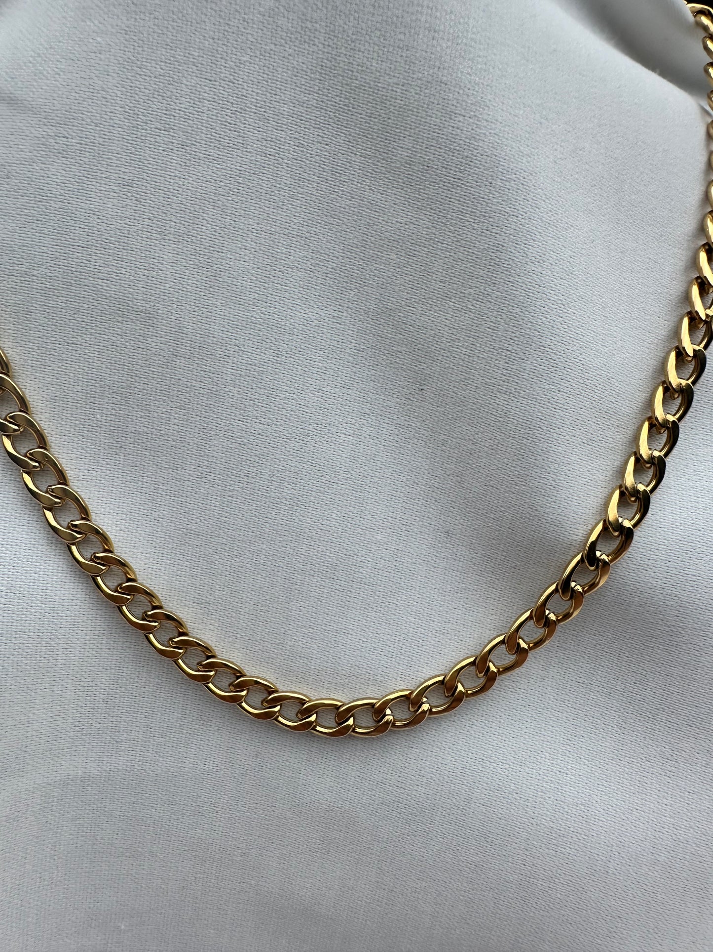 Silver Curb Chain Gold Plated 3mm 50cm