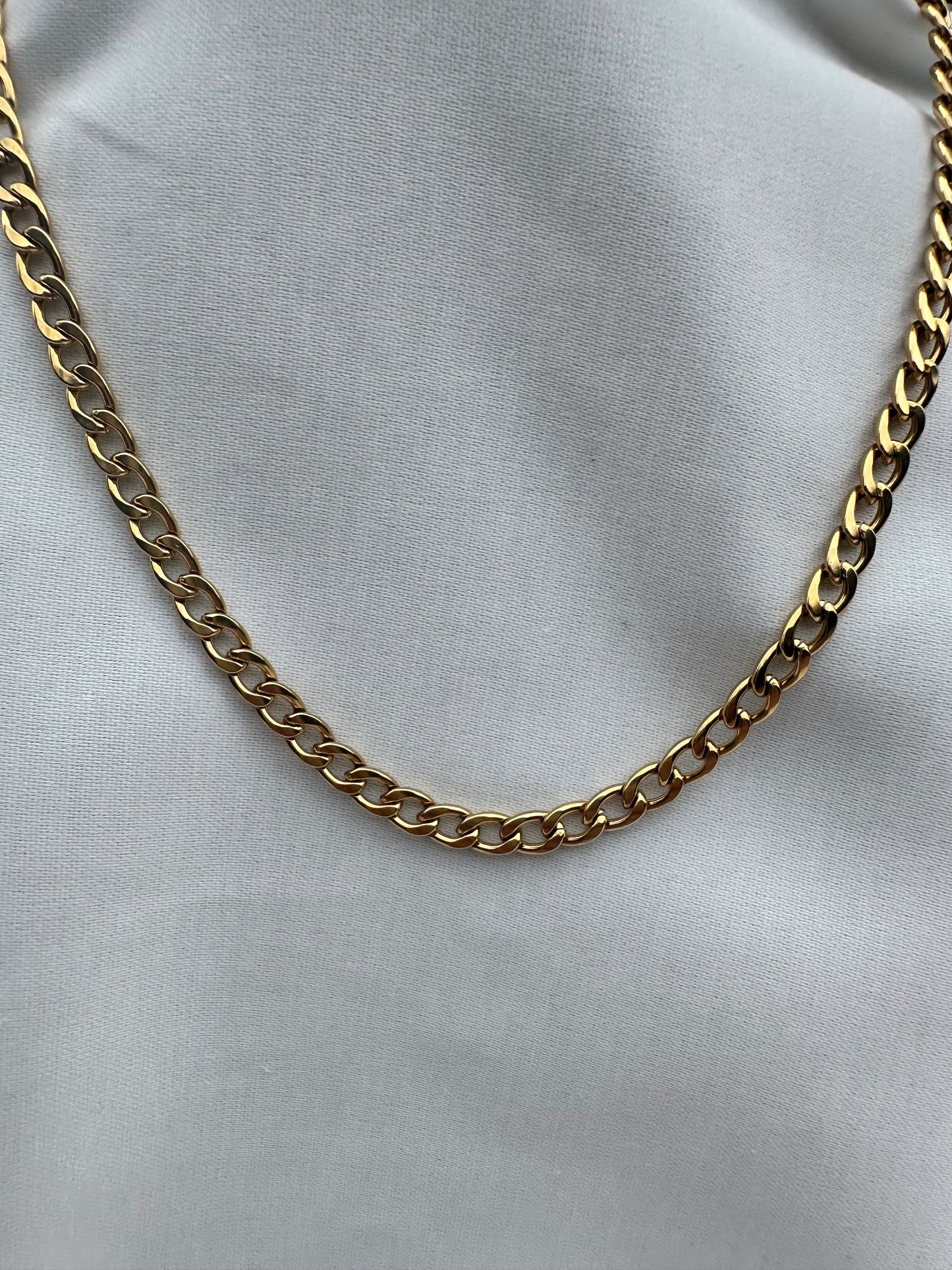 Silver Curb Chain Gold Plated 3mm 50cm