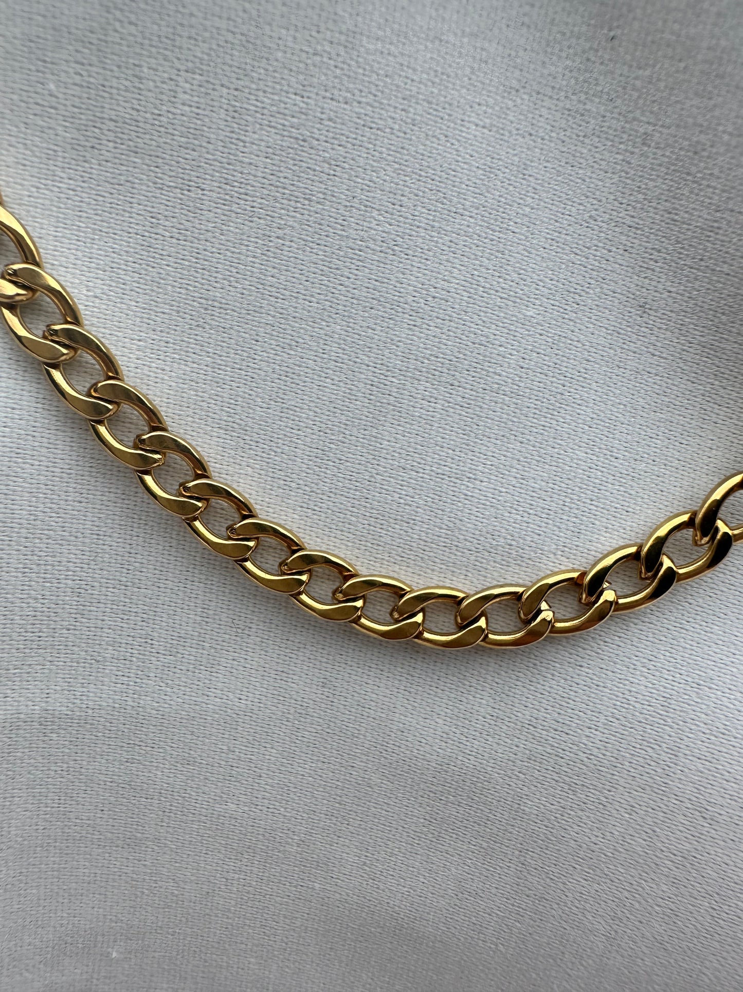 Silver Curb Chain Gold Plated 3mm 50cm