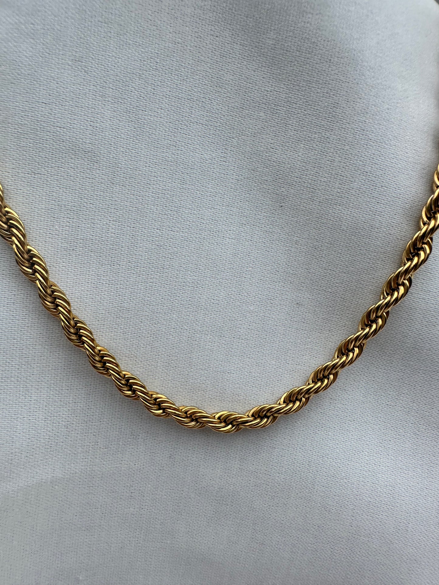 Silver Gold Plated RopeChain 3mm 50CM