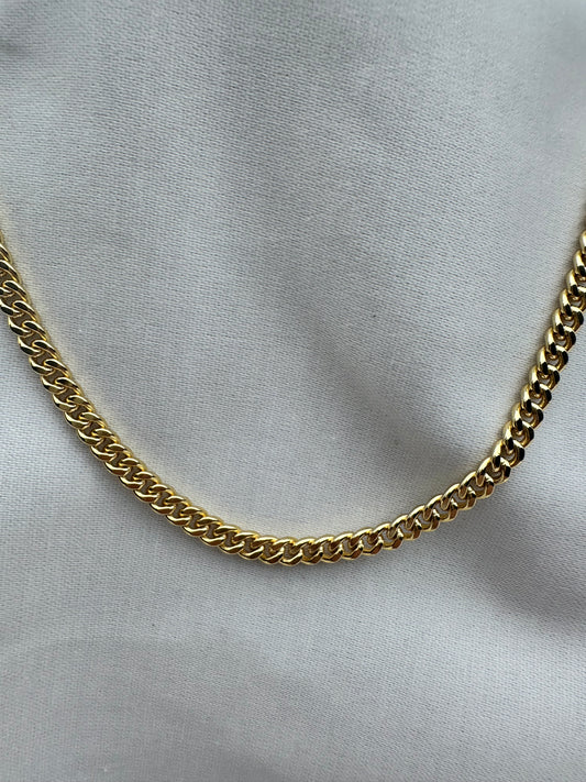 Cuban Link Chain Silver Gold Plated 5mm 50cm