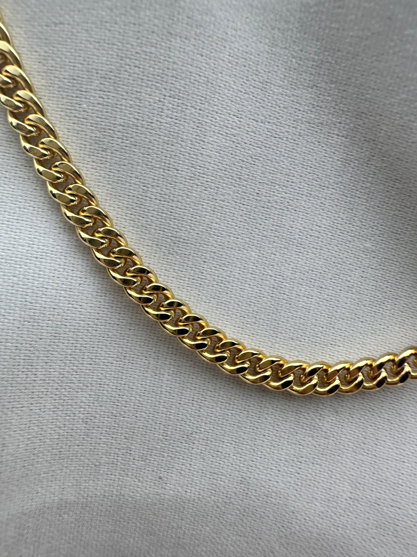 Cuban Link Chain Silver Gold Plated 5mm 50cm