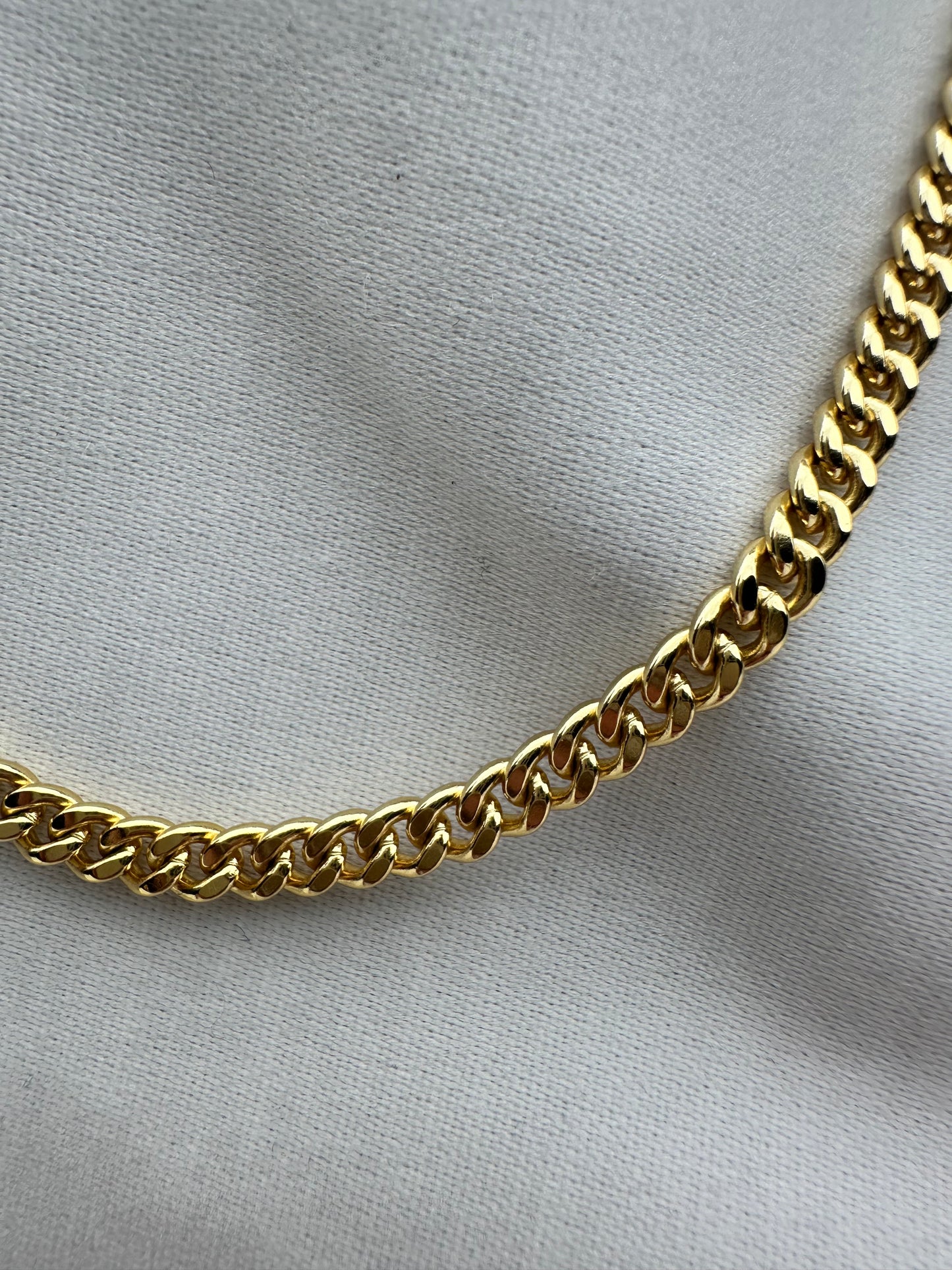 Cuban Link Chain Silver Gold Plated 5mm 50cm