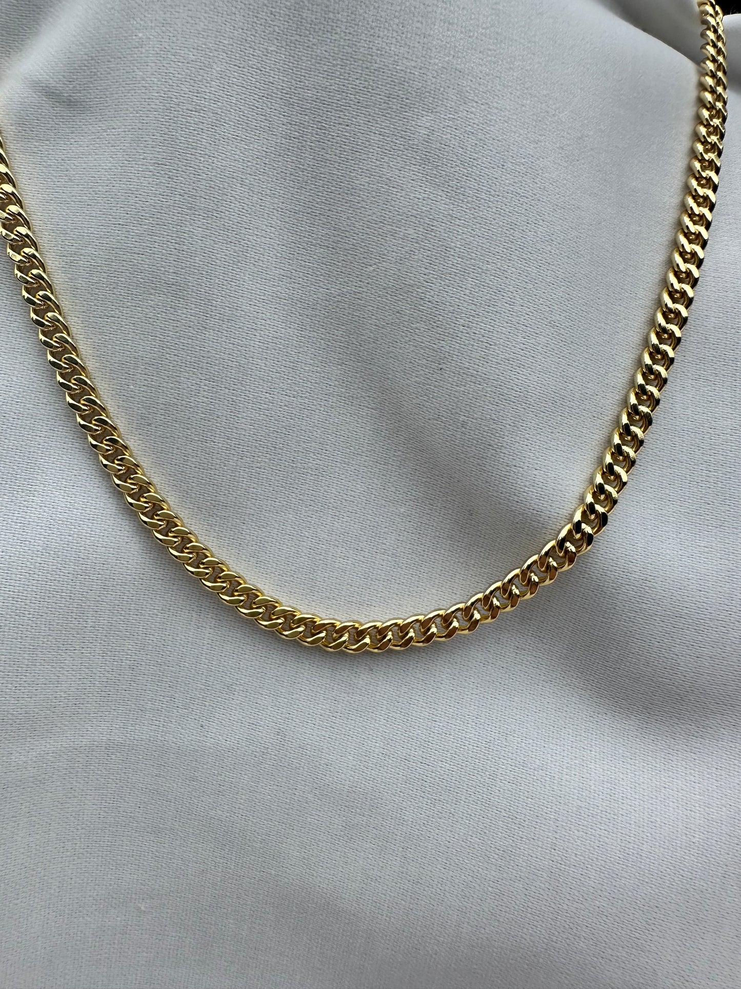 Cuban Link Chain Silver Gold Plated 5mm 50cm