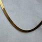 Silver Gold Plated Herringbone Chain 5mm 50cm