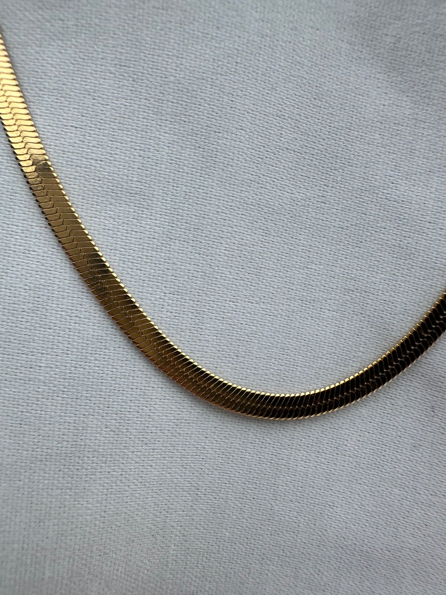 Silver Gold Plated Herringbone Chain 5mm 50cm