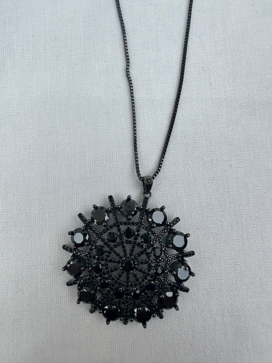 Silver Black Necklace