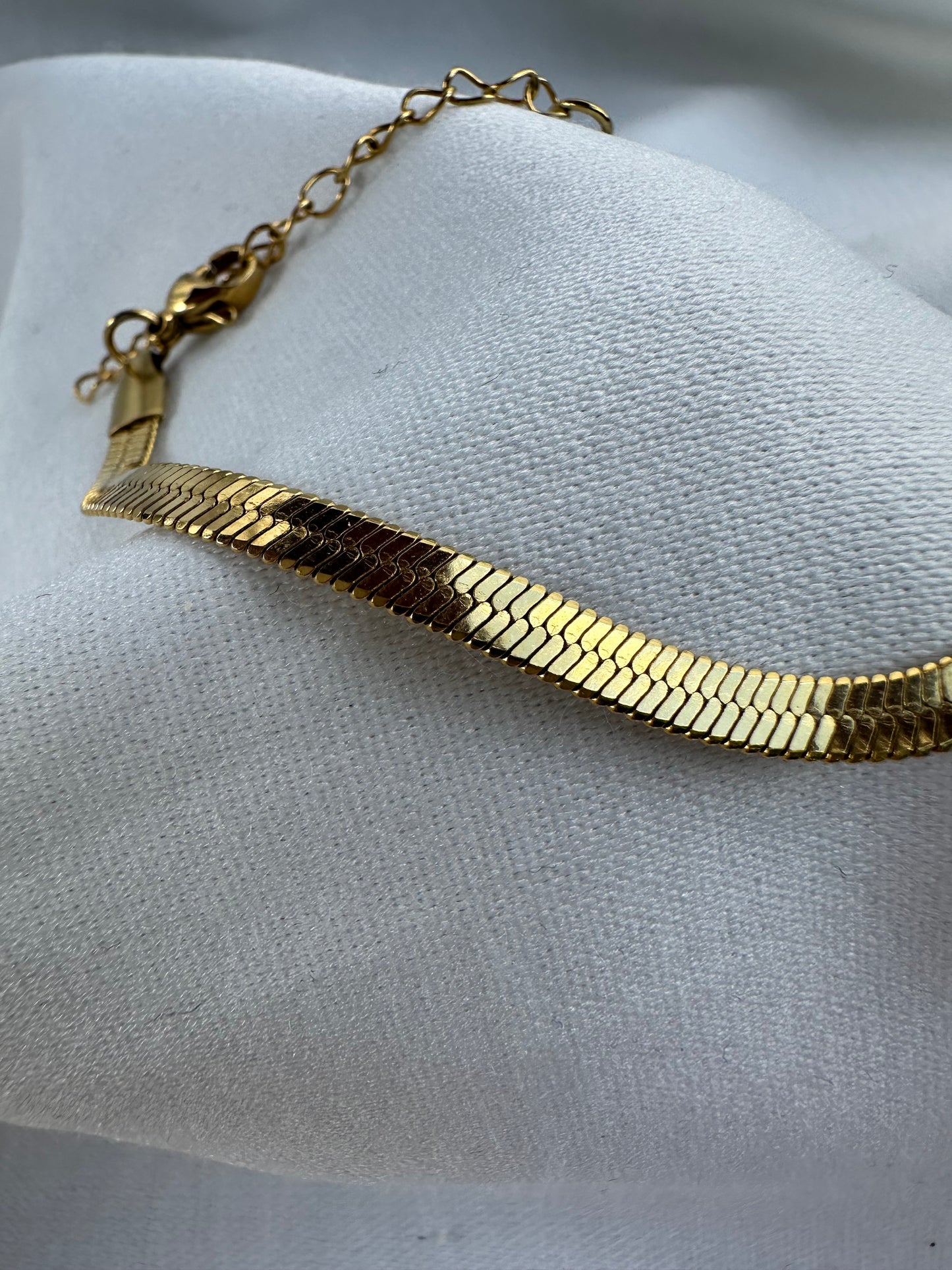 Silver Gold Plated Herringbone Bracelet Gold Plated 5mm