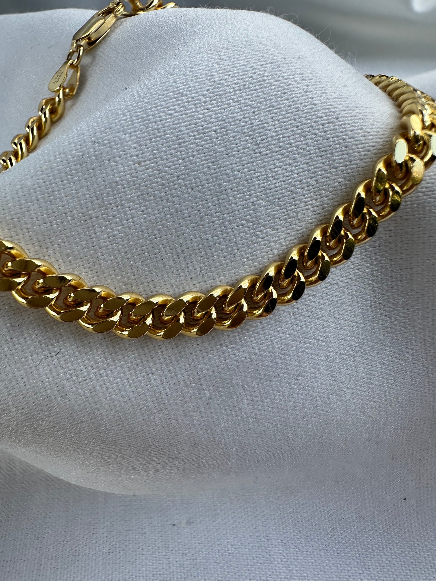 Silver Cuban Link Bracelet Gold Plated 5mm