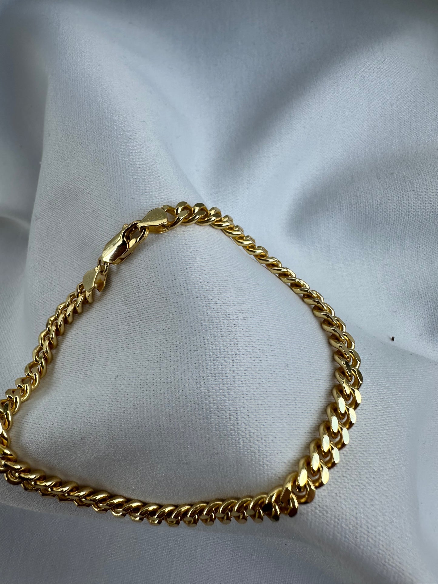 Silver Cuban Link Bracelet Gold Plated 5mm