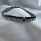 Silver Double Tennis Bracelet Black&White