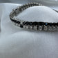 Silver Double Tennis Bracelet Black&White