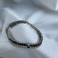 Silver Double Tennis Bracelet Black&White