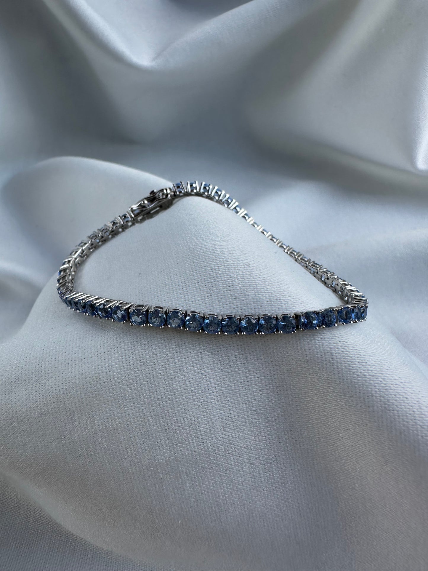 Silver Light Blue Tennis Bracelet