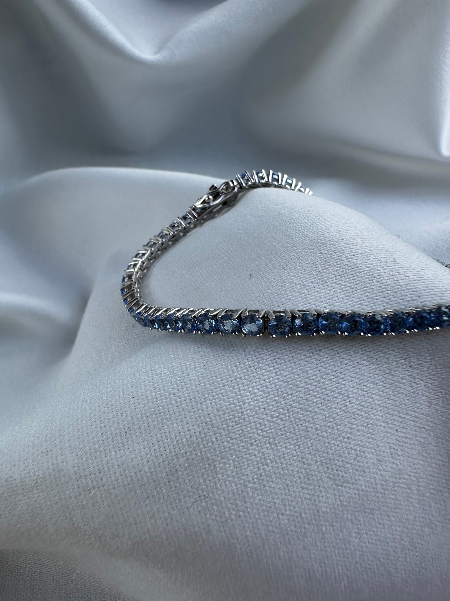 Silver Light Blue Tennis Bracelet