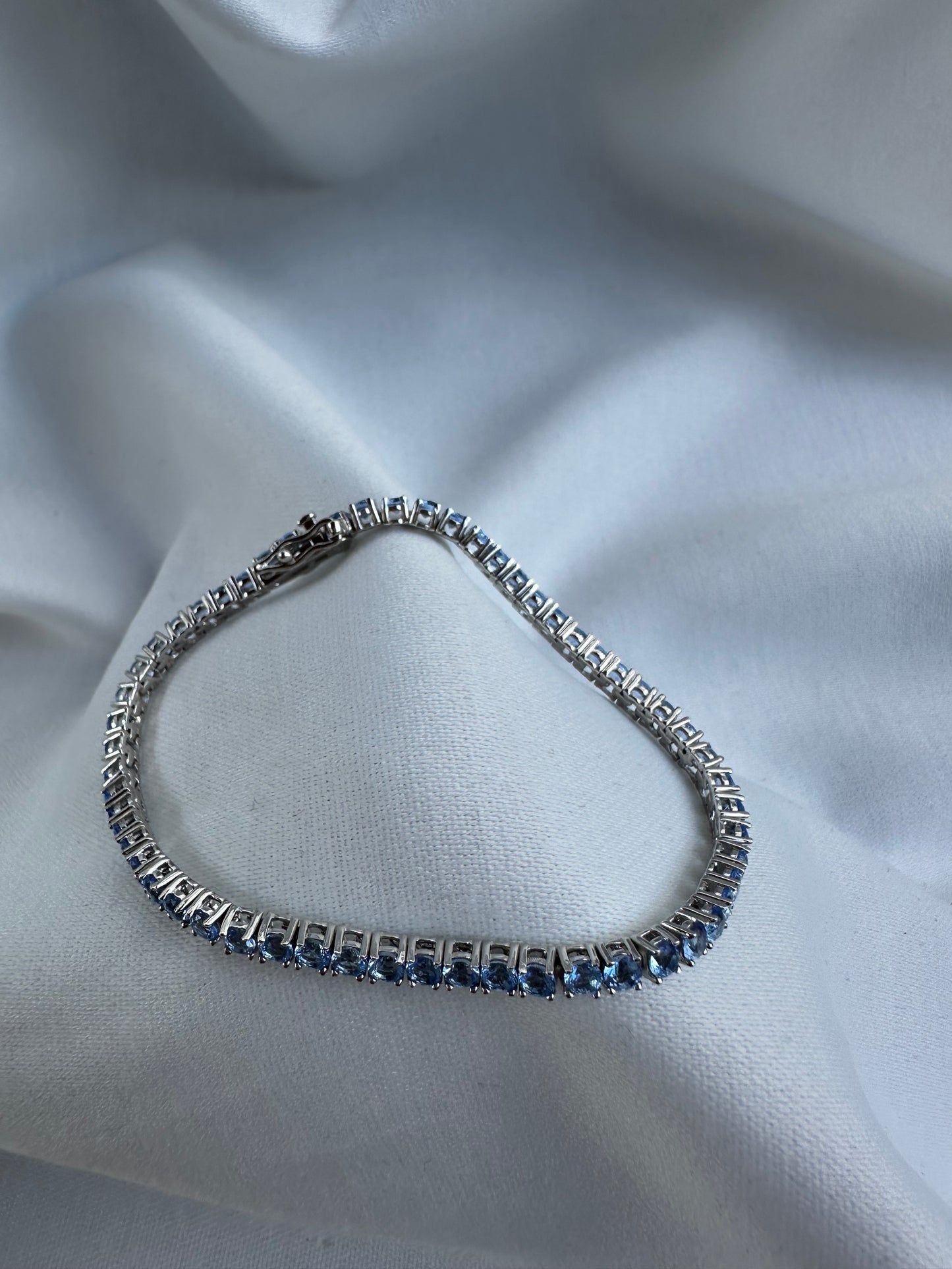 Silver Light Blue Tennis Bracelet