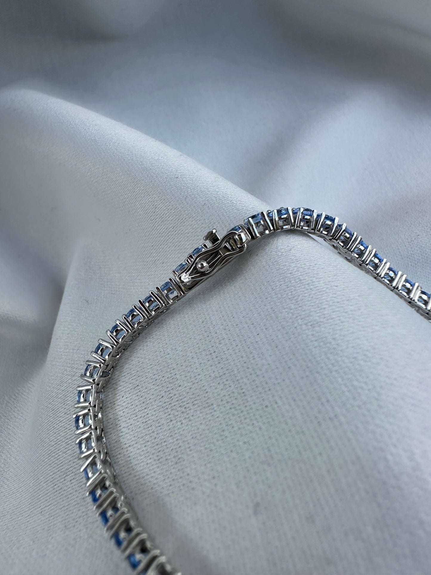 Silver Light Blue Tennis Bracelet