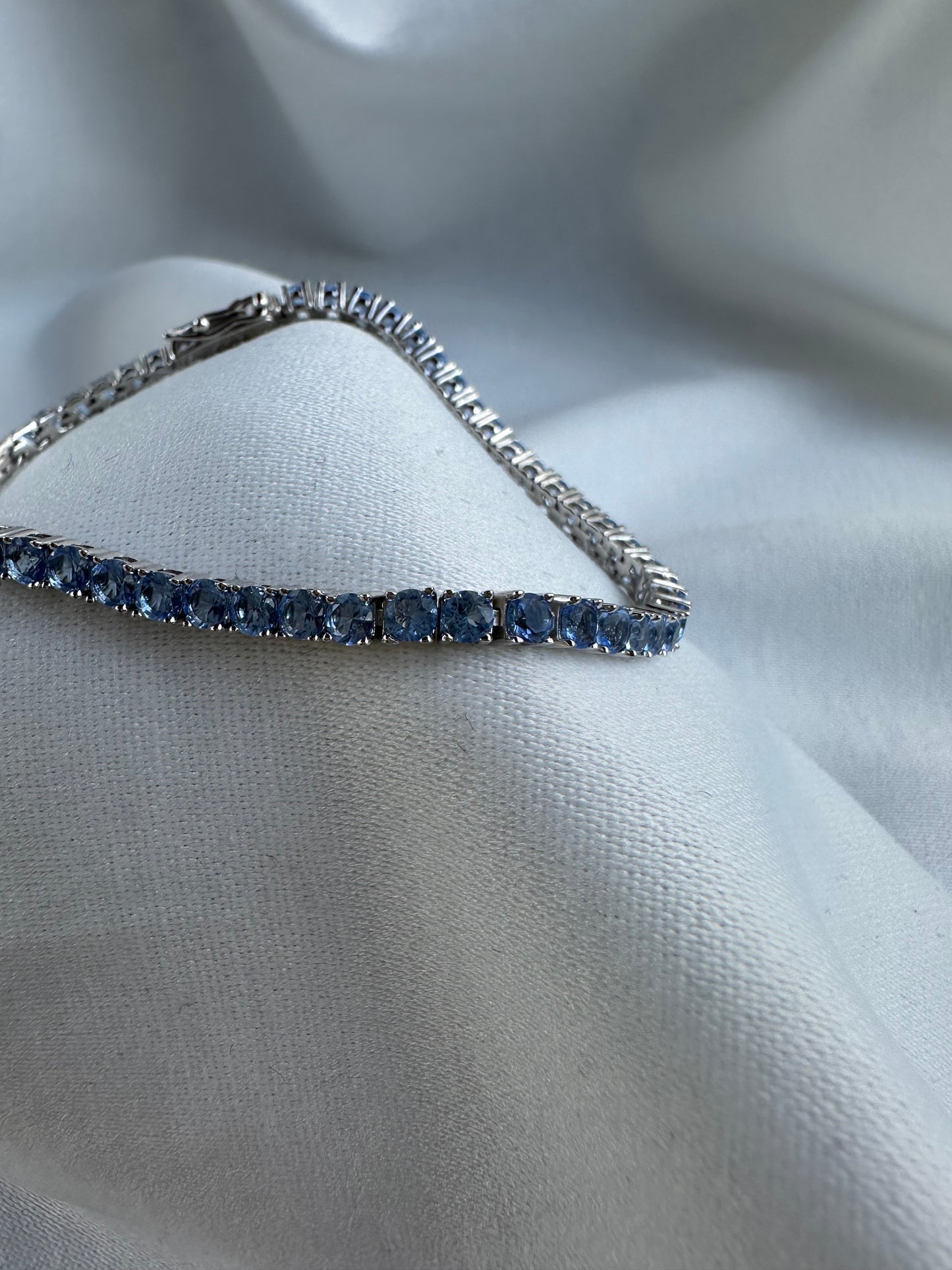 Silver Light Blue Tennis Bracelet