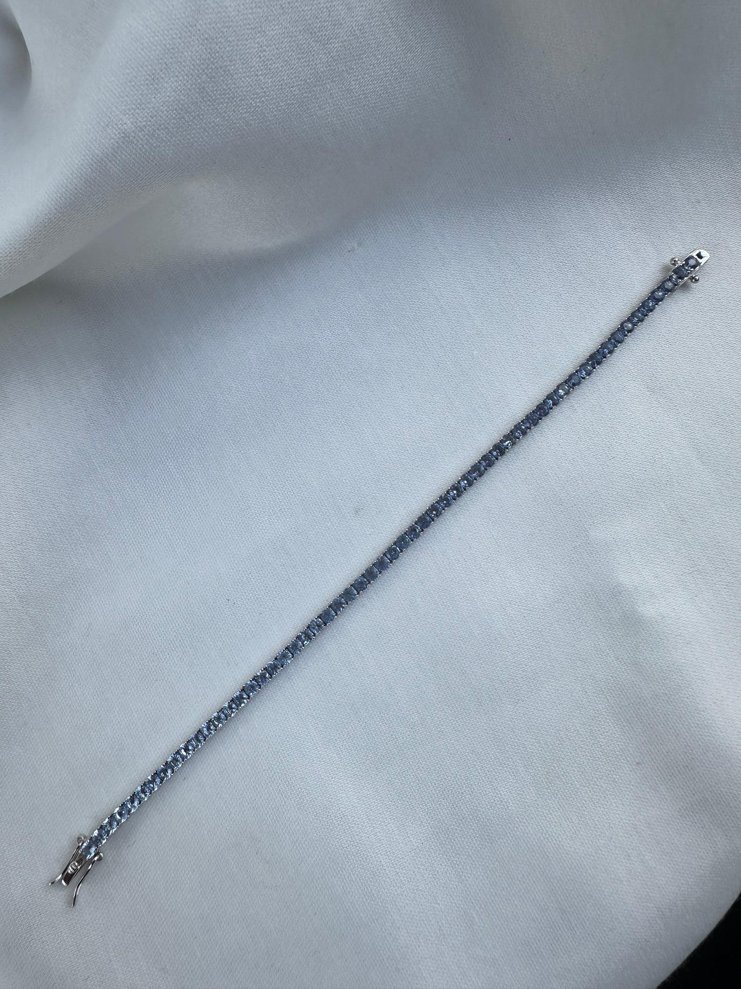 Silver Light Blue Tennis Bracelet