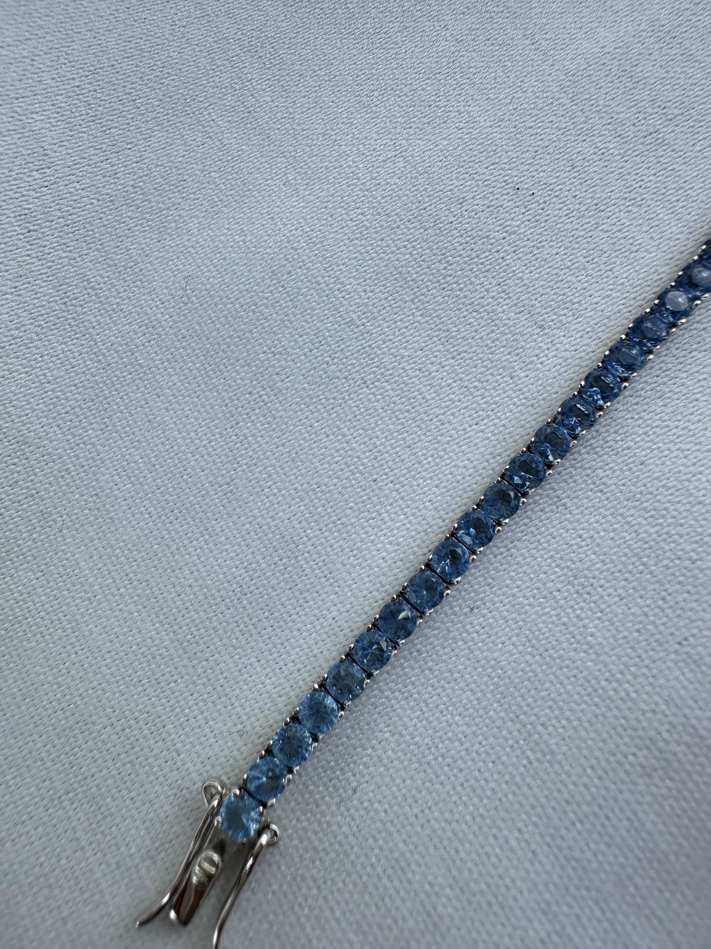 Silver Light Blue Tennis Bracelet