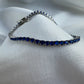 Silver Dark Blue Tennis Bracelet 3mm