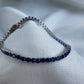 Silver Dark Blue Tennis Bracelet 3mm