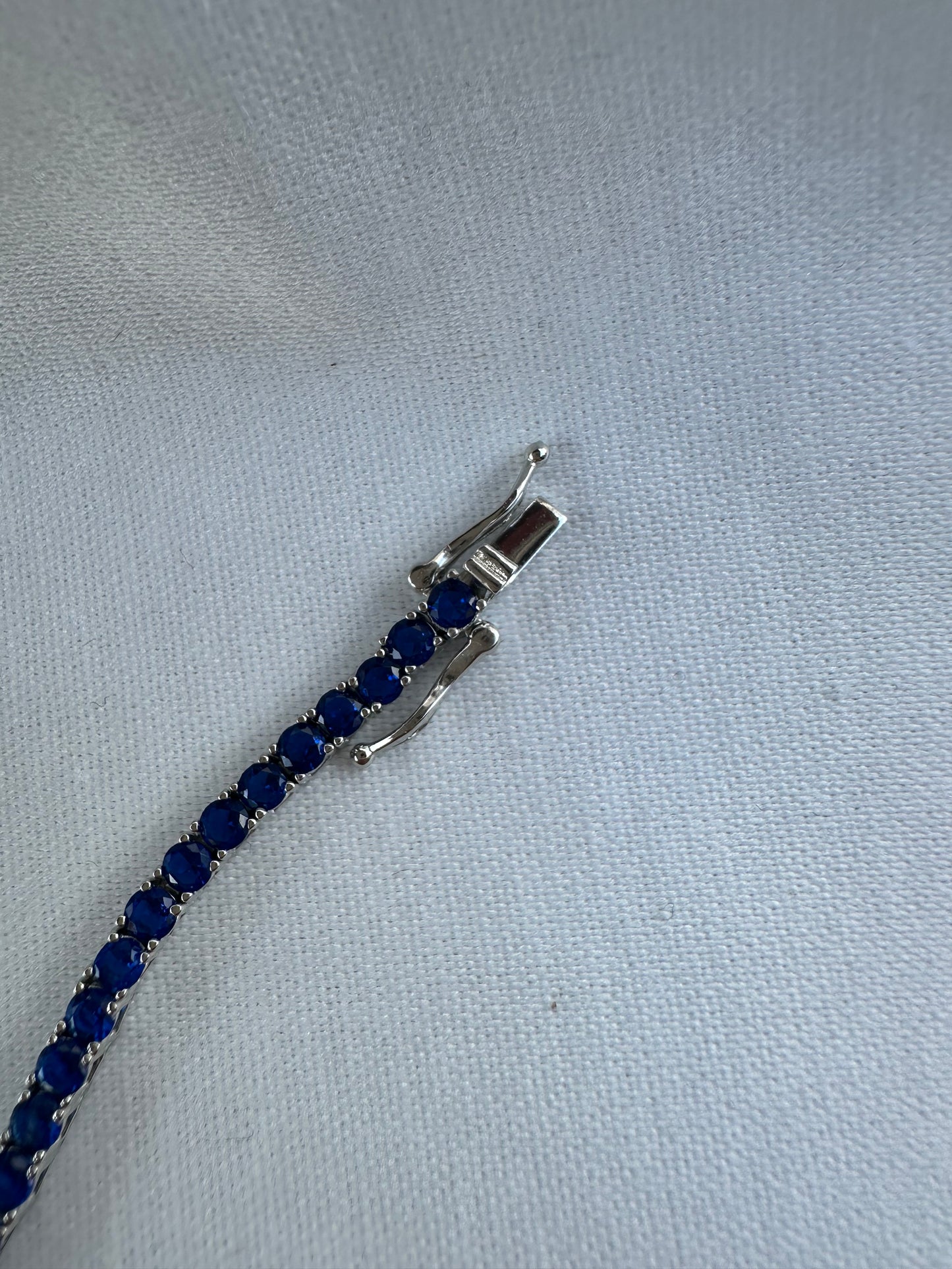 Silver Dark Blue Tennis Bracelet 3mm