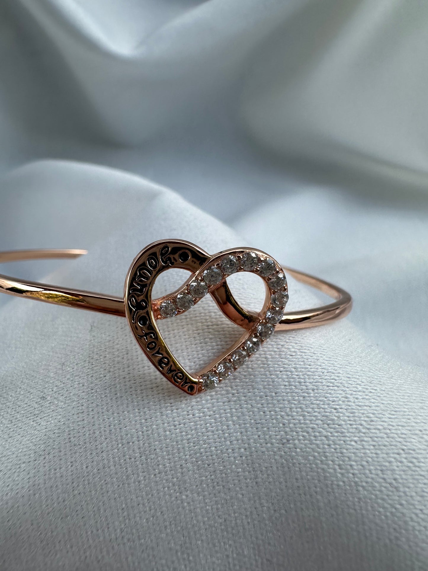 Silver Rose Gold Plated Love Bracelet