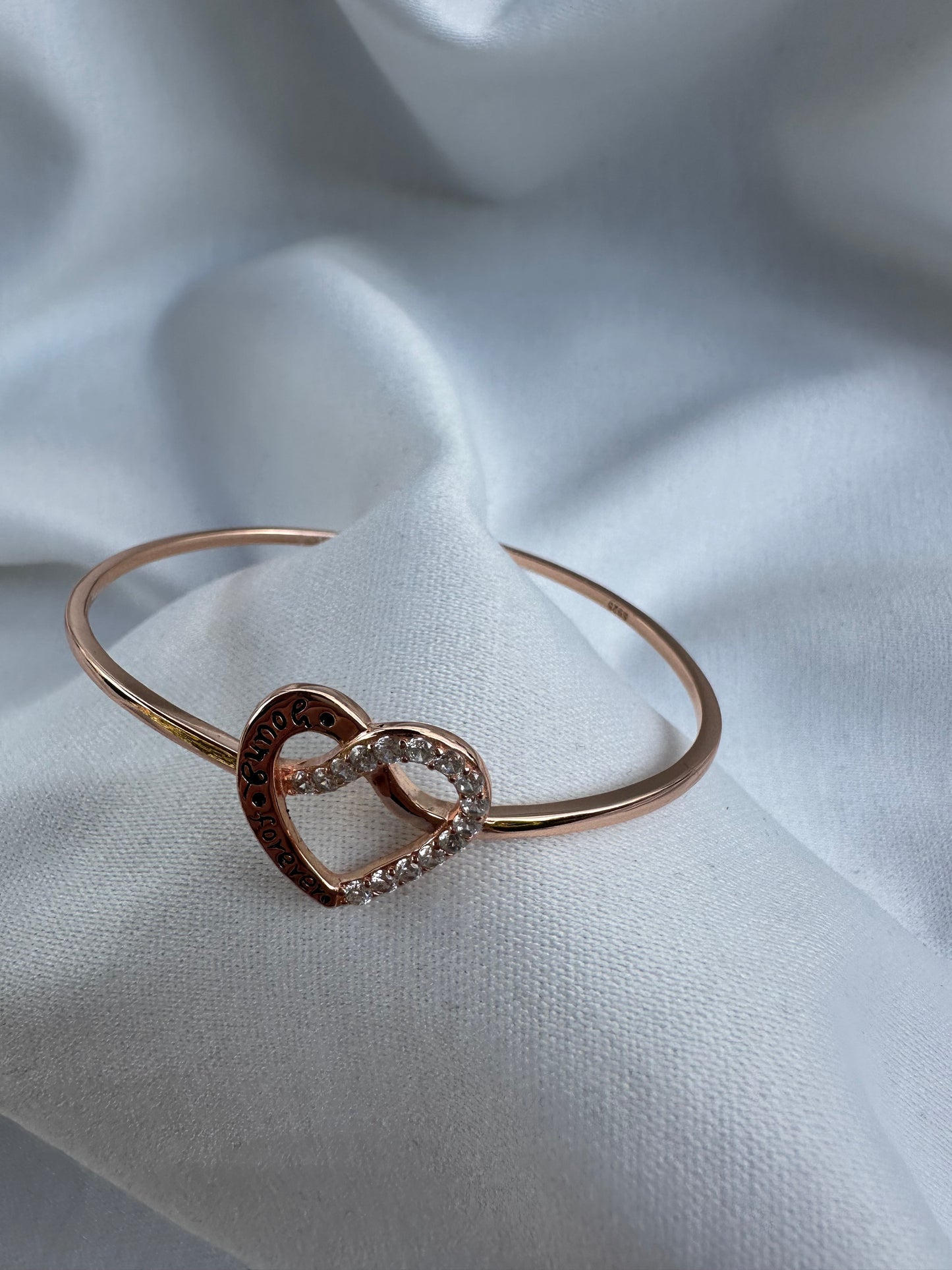 Silver Rose Gold Plated Love Bracelet