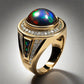 Special KVJ Design Gold Opal Ring