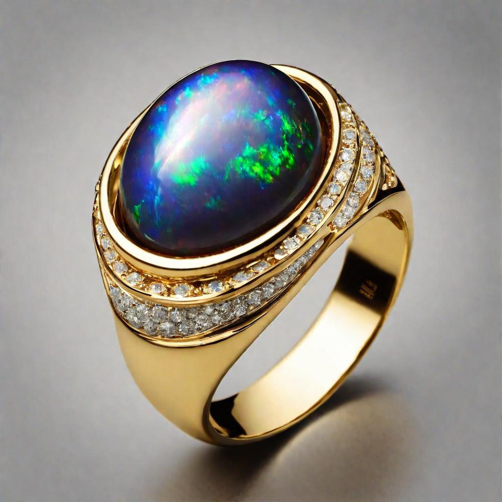 Special KVJ Design Gold Opal Ring