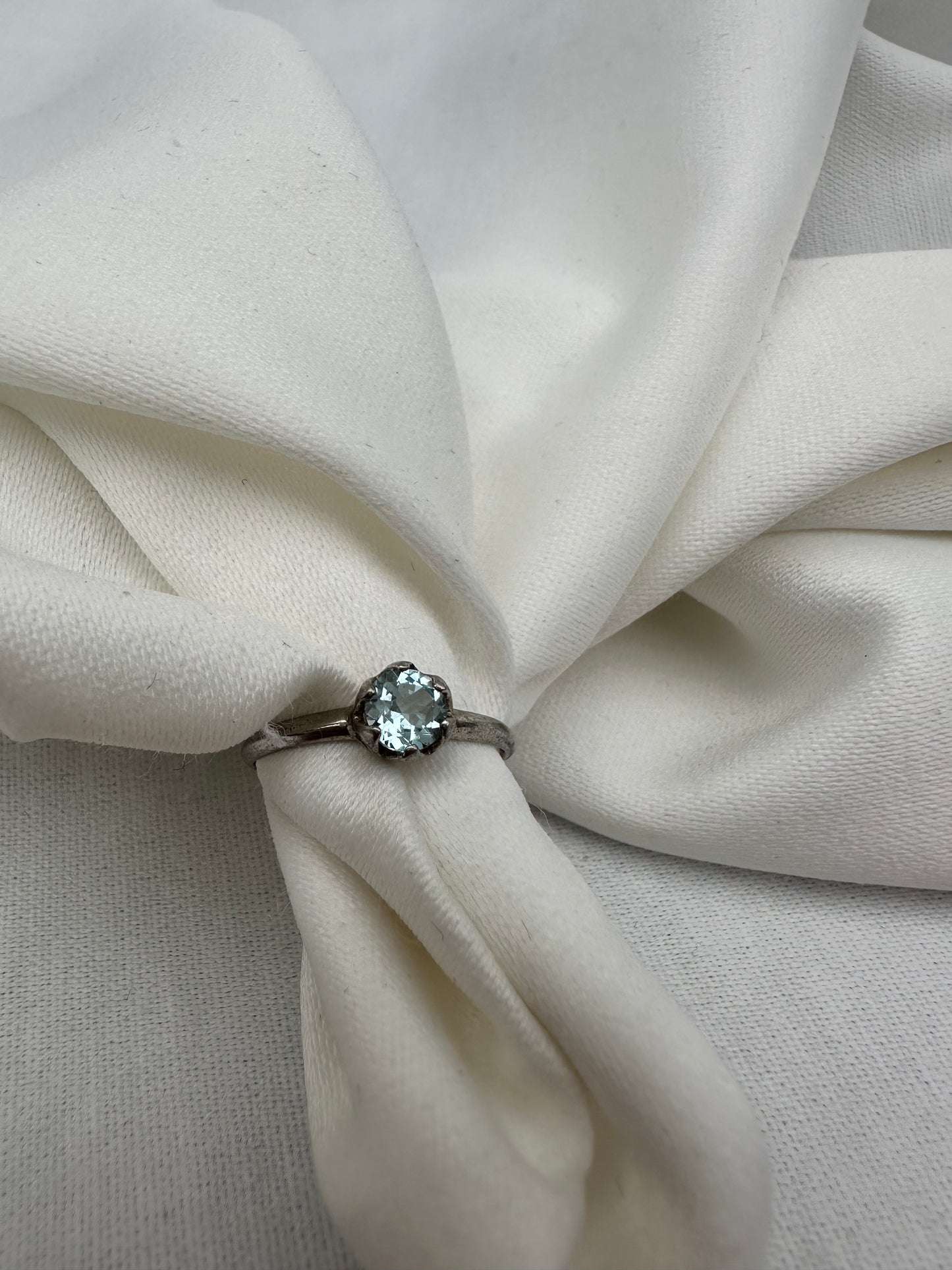 Silver Natural Aquamarine Ring