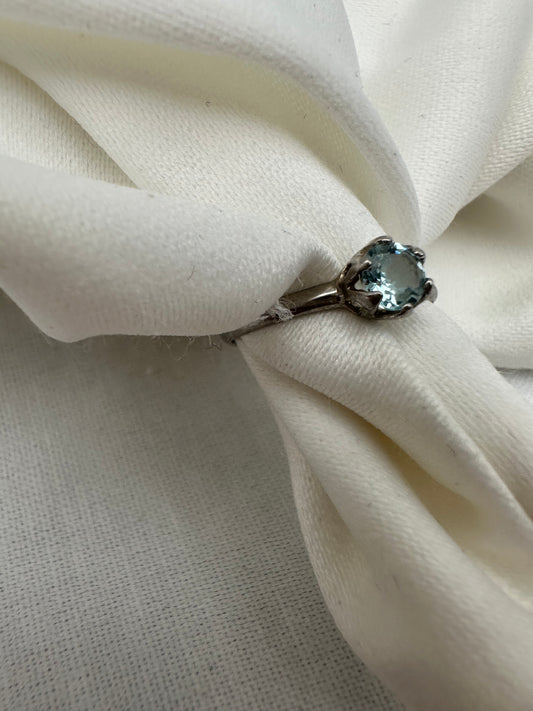 Silver Natural Aquamarine Ring