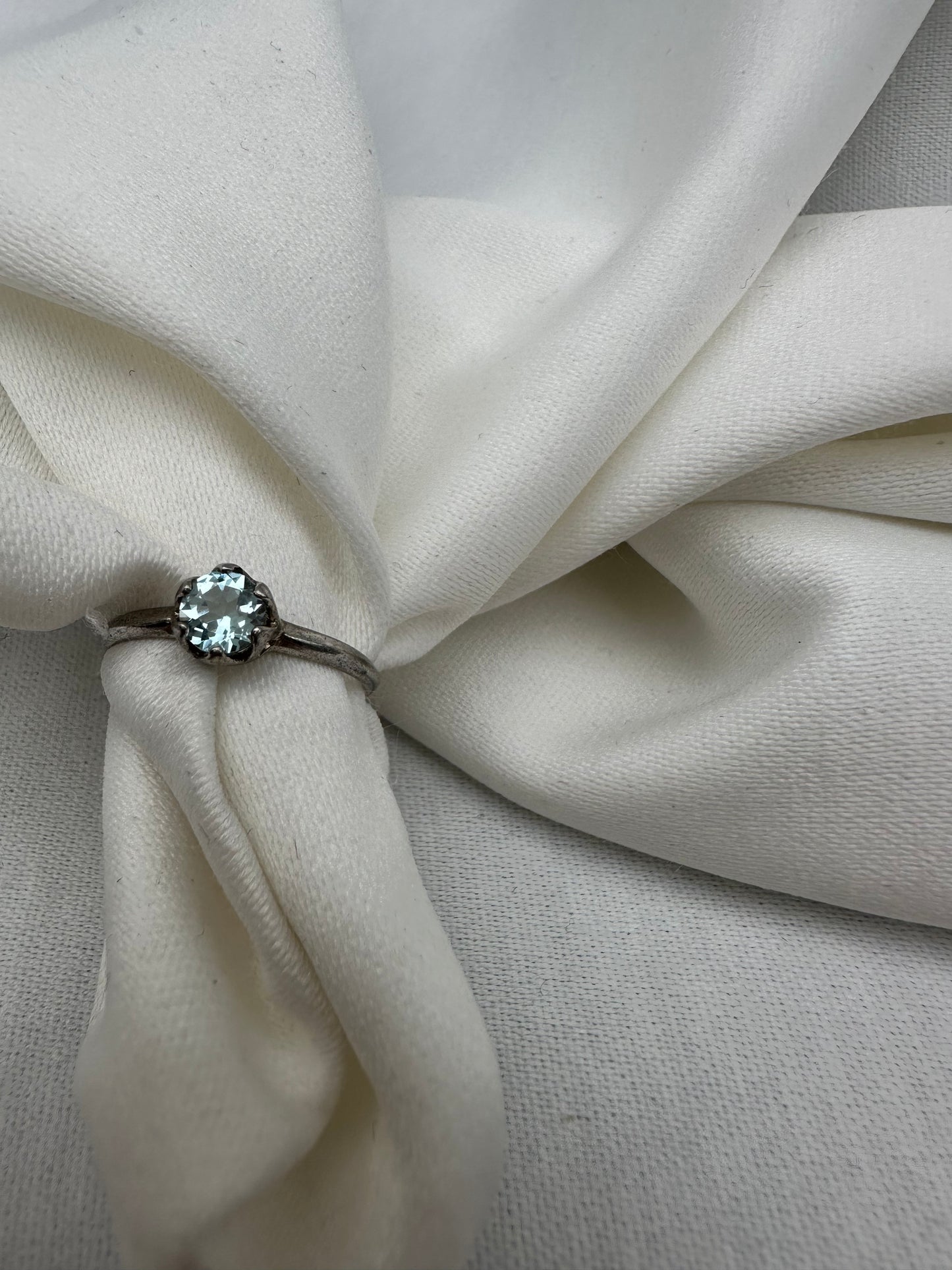 Silver Natural Aquamarine Ring