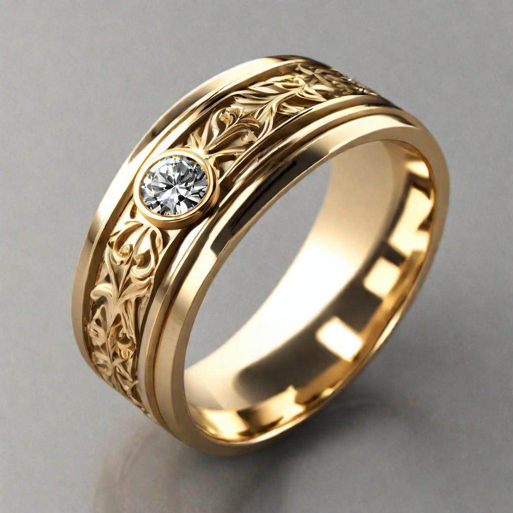 Special KVJ Design Golden Wedding Band