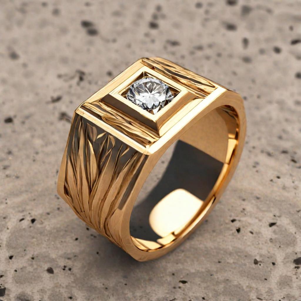 Special KVJ Design Golden Wedding Band