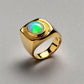 Special KVJ Design Gold Opal Ring