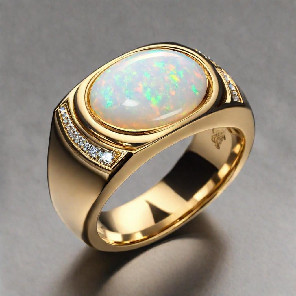 Special KVJ Design Gold Opal Ring