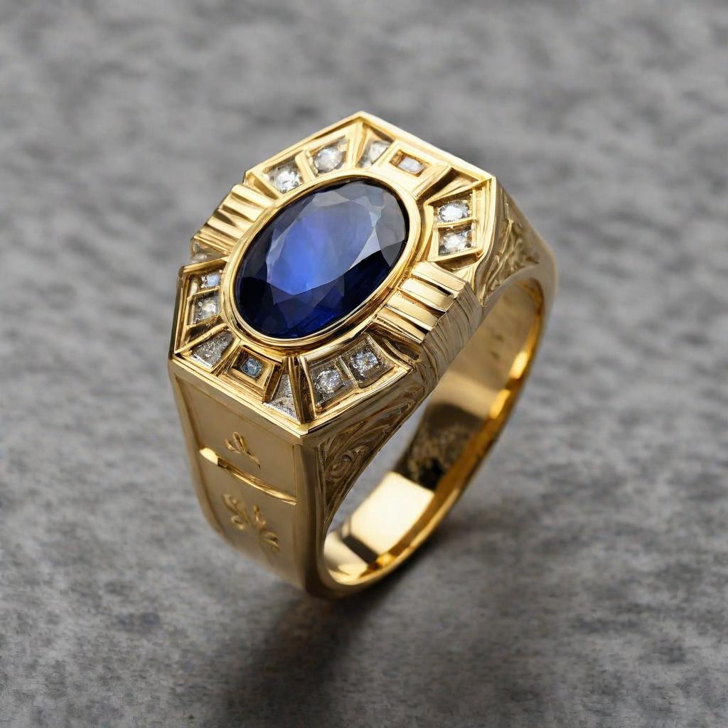 Special KVJ Design Gold Sapphire Ring