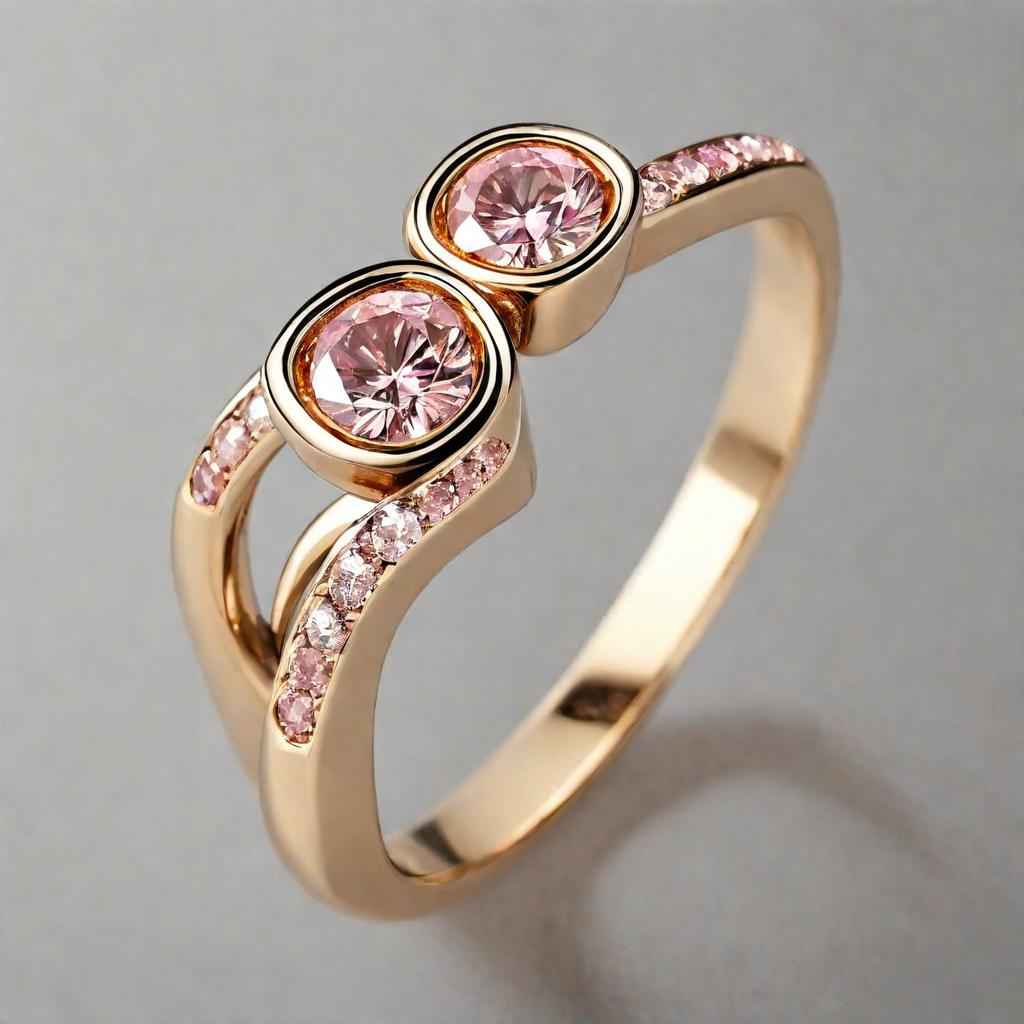 Special KVJ Design Golden Diamond Woman's Ring