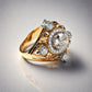 Special KVJ Design Golden Diamond Woman's Ring