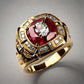 Special KVJ Design Golden Men's Ruby Ring