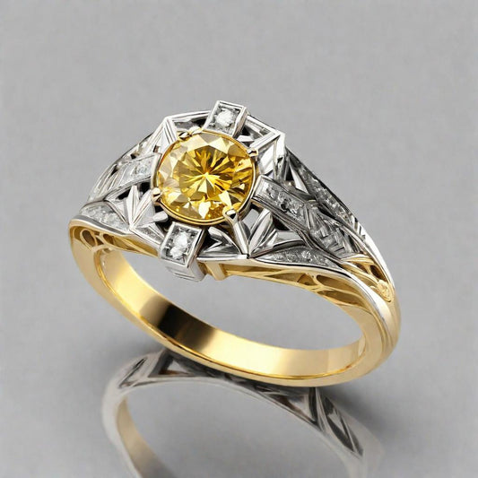 KVJ Special Design Gold Diamond Ring