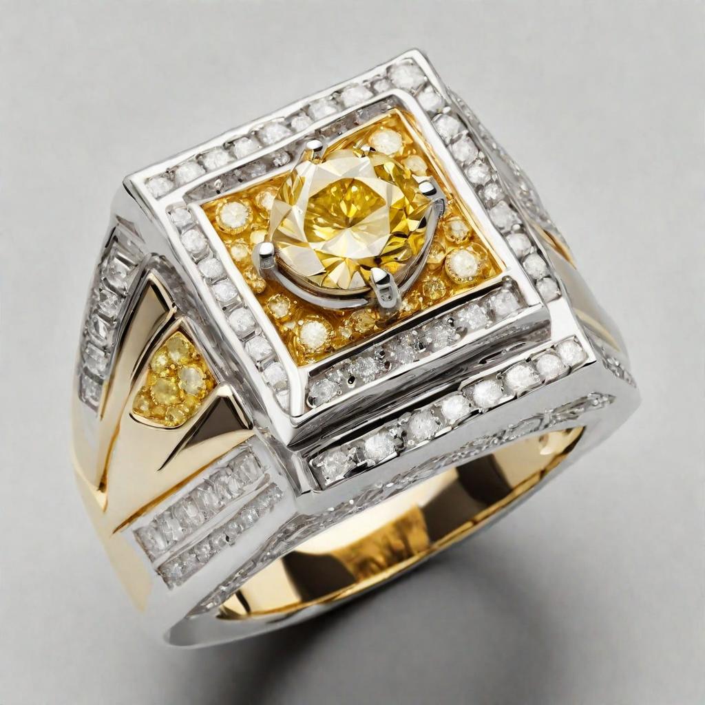 KVJ Special Design Gold Diamond Ring