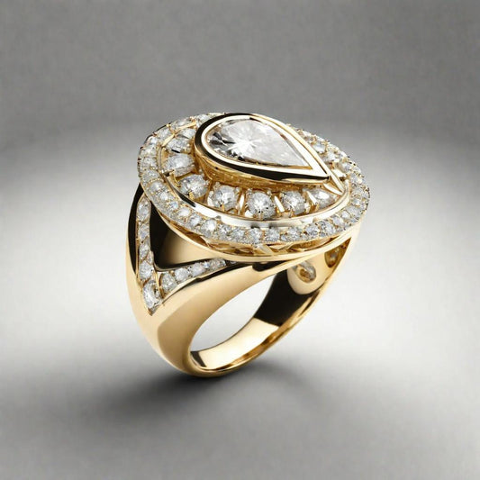 KVJ Special Design Gold Diamond Ring