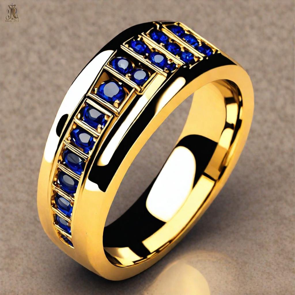 KVJ Special Design Golden Sapphire Ring